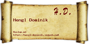 Hengl Dominik névjegykártya